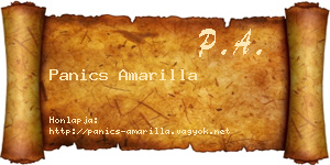Panics Amarilla névjegykártya